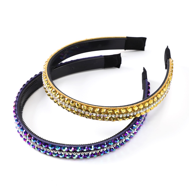 Bando Tipis Hias Kristal Berlian Imitasi Gaya Retro Untuk Wanita