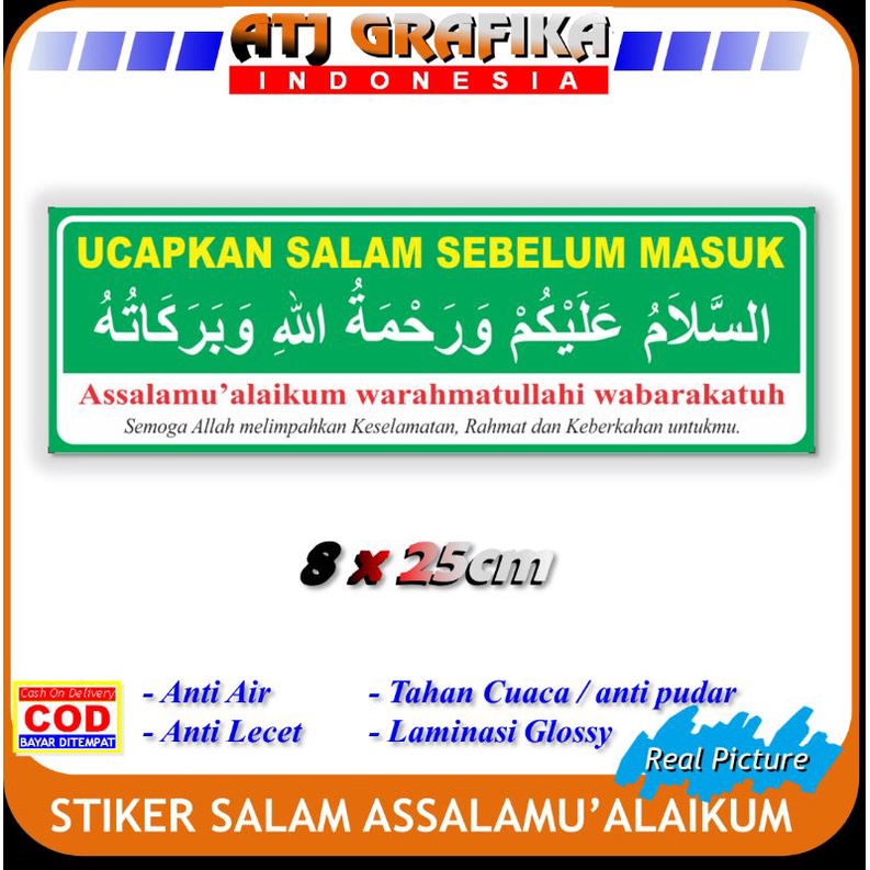 Stiker new salam assalamualaikum sticker ucapkan salam pintu rumah kamar dll