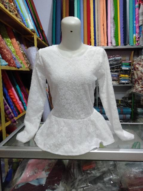 Atasan brukat import / atasan putih / atasan kebaya