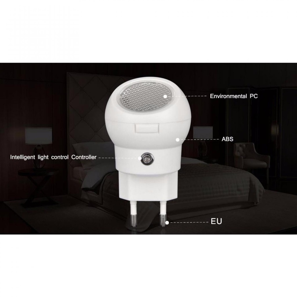 Lampu Tidur LED Sensor Cahaya Rotasi 360 Derajat Tdk Menyilaukan Berkualitas Ringan Mudah Dipasang