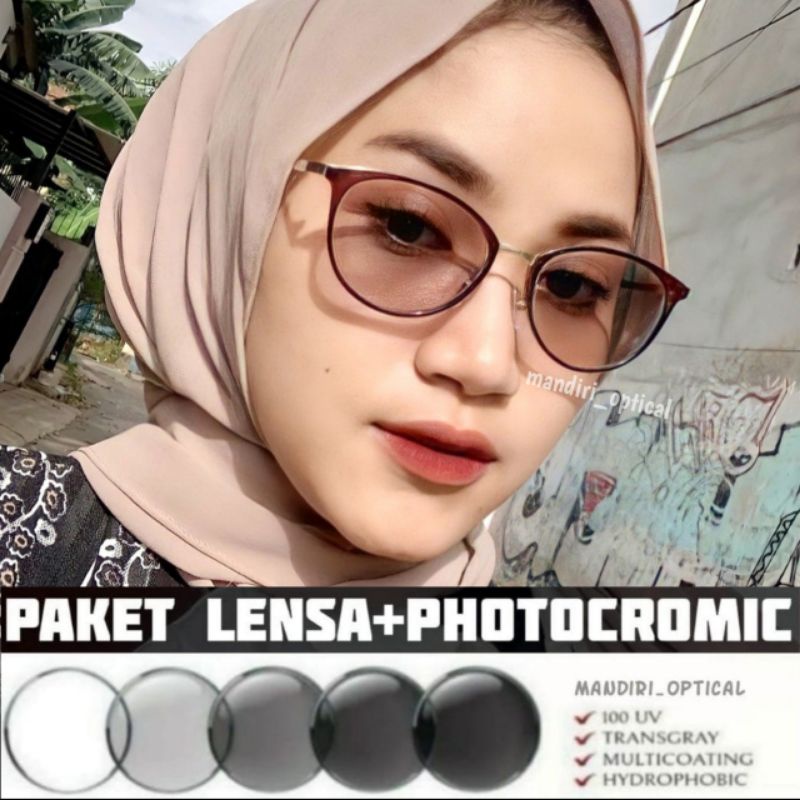 kacamata wanita l paket frame+lensa photocromic | kacamata cat eye | kacamata antiradiasi | kacamata murah | kacamata kekinian frame 1770 | kacamata photocromic