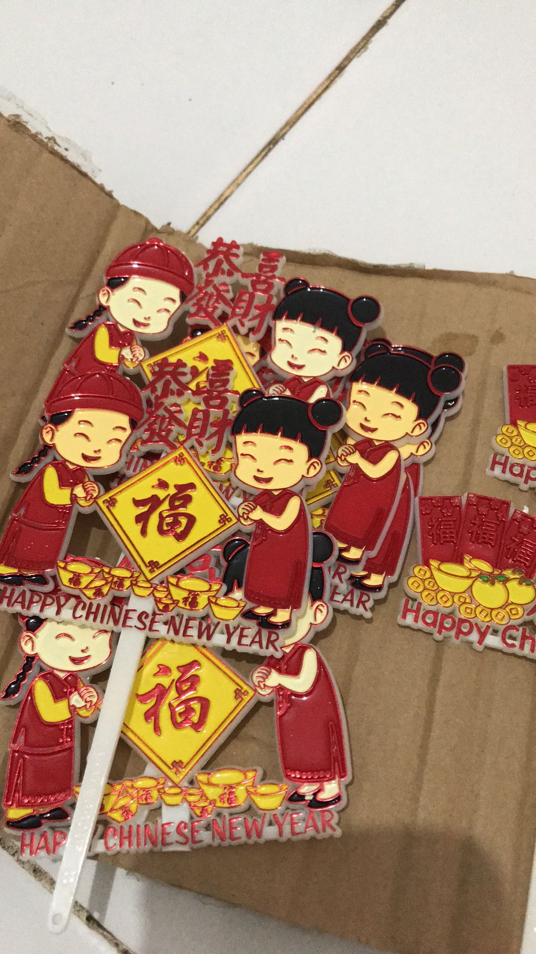 Ti-0120-b Topper Tulisan Imlek Sincia Gong Xi Fa Cai Uang Merah