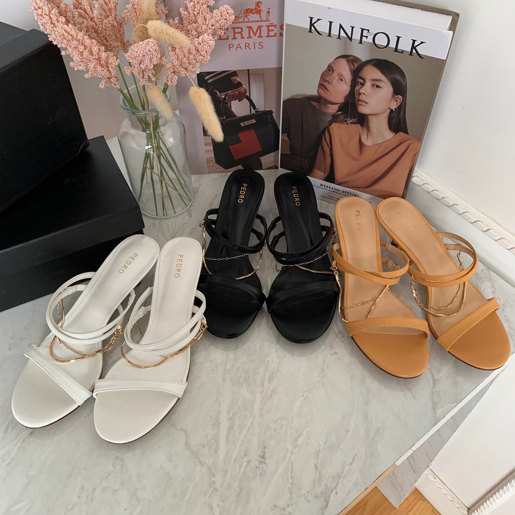 [7.7 Boombastis Sale⚡] - SANDAL WANITA PS085 STRAPPY KITTEN HEEL SANDALS PREMIUM IMPORT