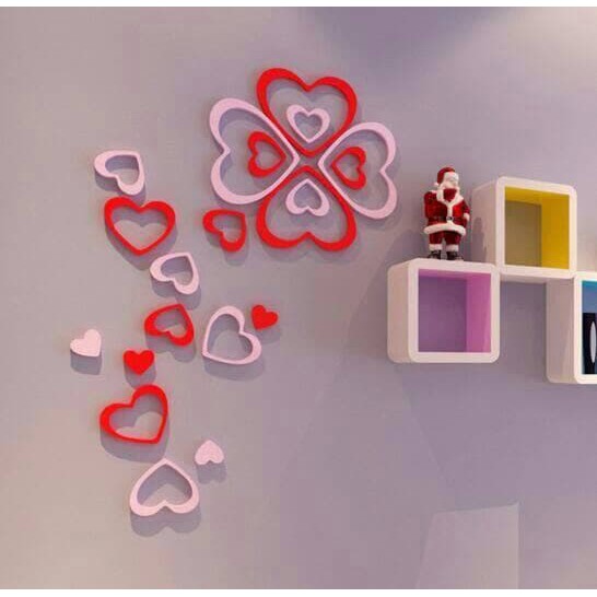 3D Wall Stiker Art Bahan Kayu 1 set = 5 pcs