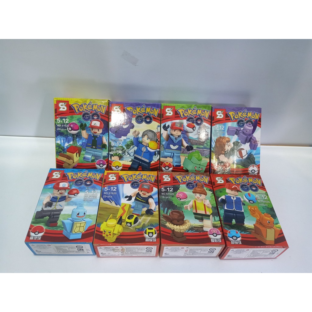 Pokemon Go Figure Lego 1 Set ( 8 pcs)