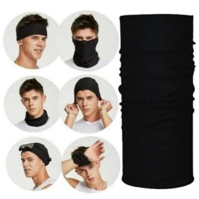 [COD] Masker Baff bandana multiguna hitam polos