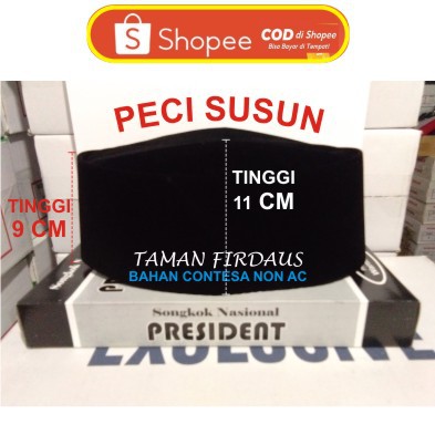 Peci Susun Polos Peci Hitam Susun Bahan Contesa