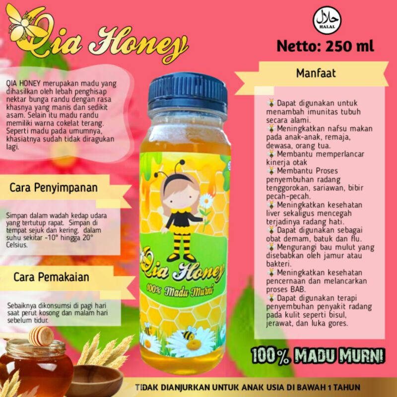 

Qia Honey_Original Honey/Madu Randu/350 gr