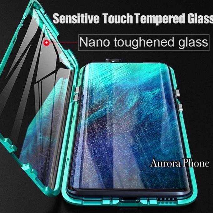 IPHONE 13 MAGNETIC DOUBLE SIDE GLASS CASE IPHONE 13/IPHONE 13 FLIPCASE - HITAM