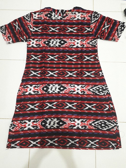 Dt Collection - Dress Batik Wanita Lengan Pendek Motif Songket