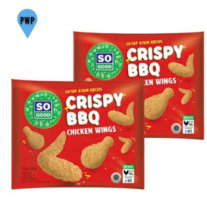 

Soo Good Crispy BBQ Chicken Wings Sayap Ayam Crispy 400Gr Twinpack