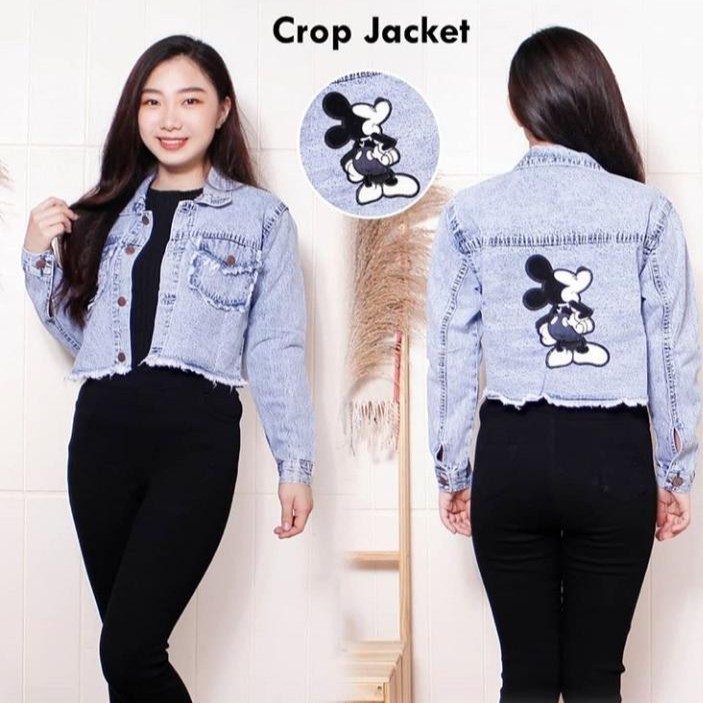 Jaket jeans crop miki/jaket jeans crop rawis/jaket jeans crop/jaket jeans keren/jaket jeans murah