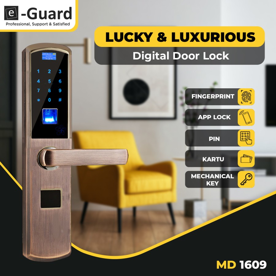 E-Guard Smart Digital Door Lock Fingerprint Kunci pintu Digital 1609