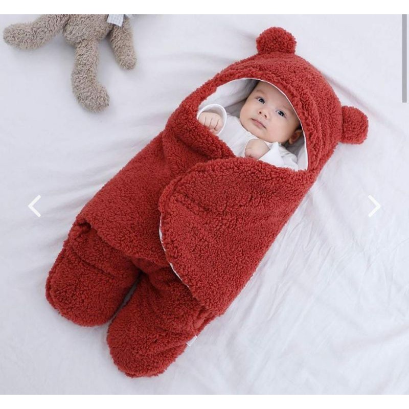 ASNIOSTORE   Selimut Bayi  Bedong Instan  Bulu Halus  Tebal  Karakter  Bahan  Bulu Domba Umur 0 - 6 buBlan