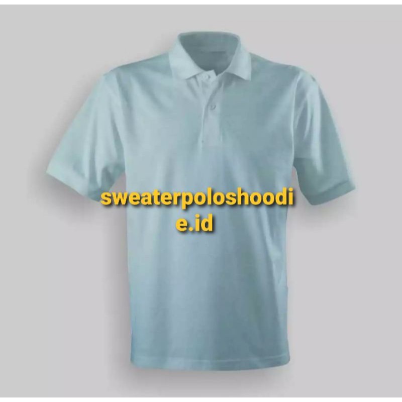 Polo Shirt Polos Warna Biru Muda Pria & Wanita