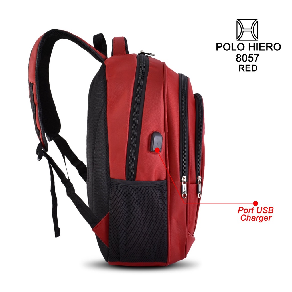 Tas Ransel Backpack Polo Hiero 8057,[Free Kabel USB,Free Rain Cover]