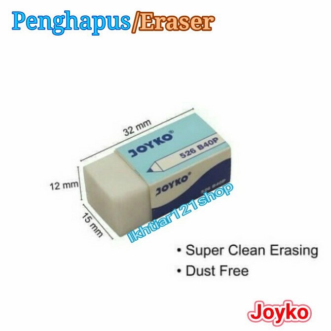 

Update Penghapus Joyko 526-B40P Putih Perpack Isi 40Pcs Limited