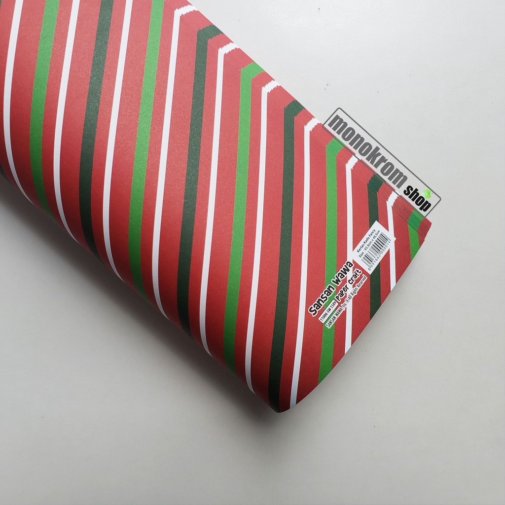 Kertas Kado Sansan Wawa Motif Garis Salur Merah Line - Wrapping Paper