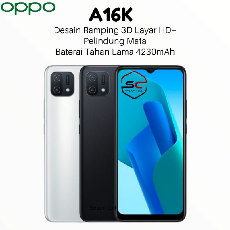 Oppo A16K Ram 4/64 GB IPX4 Original Garansi Resmi