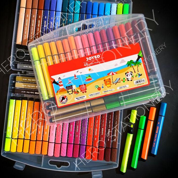 

Kekinian Jumbo color pen pena triangular grip washable joyko 48 warna CLP-57-48 !