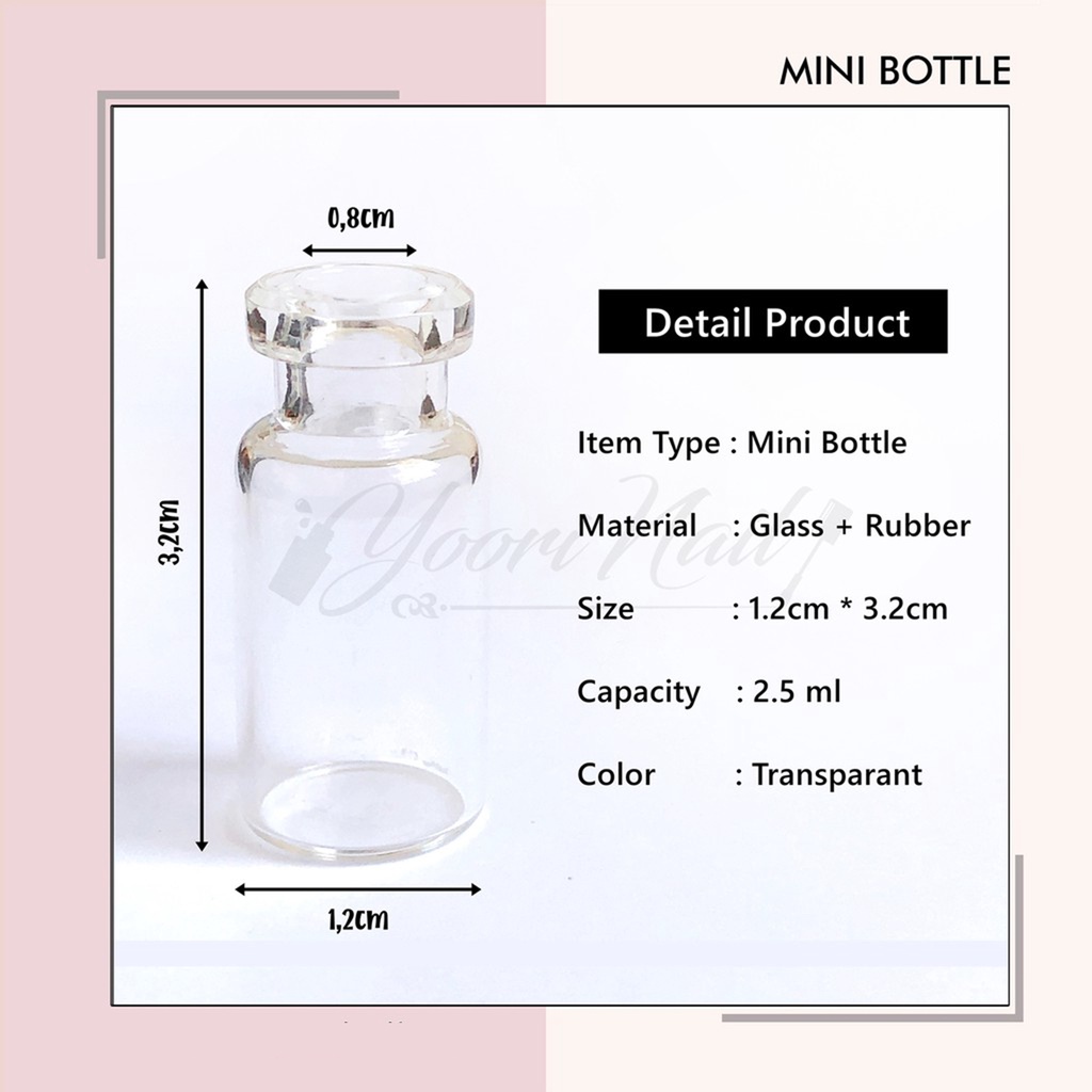 10pcs Mini bottle botol kecil mini jar bottle botol glitter parfum cairan souvenir botol kaca