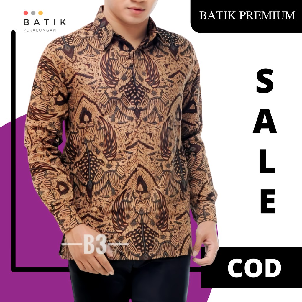 Baju kemeja batik pria lengan panjang Paspampres premium