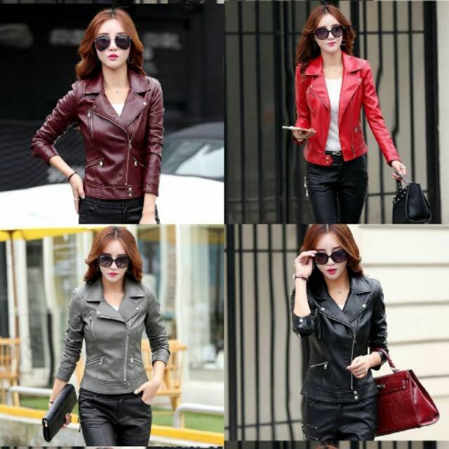 Jaket semi kulit wanita asli garut
