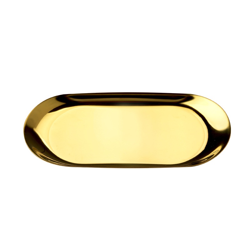 Nampan Piring Oval Love Kerang Emas Perak Tray Silver Stainless  Organizer Aesthetic Tray Dessert