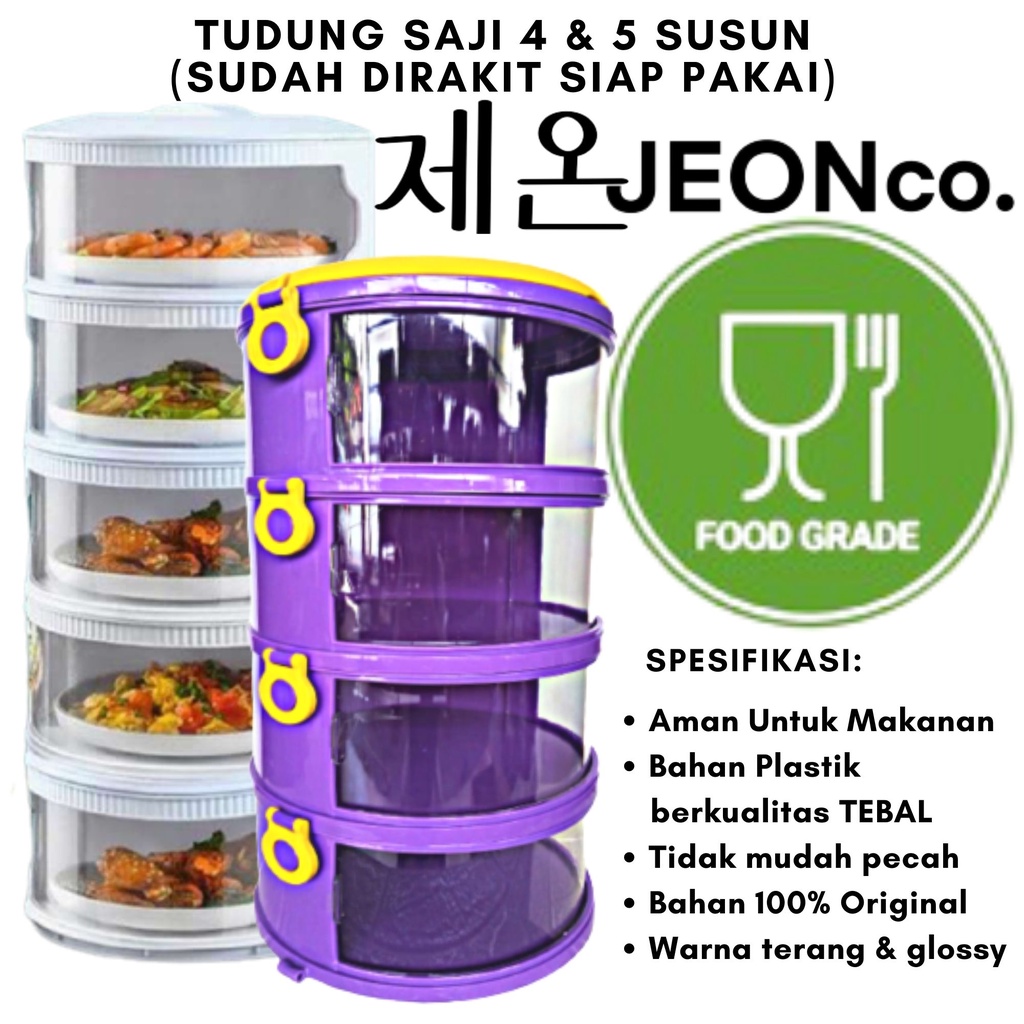 Tudung Saji 5 Susun Lebih Tebal Tempat Penyimpan Makanan Food Storage Cover Rak Penyimpanan Makanan Modern Food Grade 4 Susun Penyimpan Sayur Sudah Rakit Siap Digunakan Tutup Cover