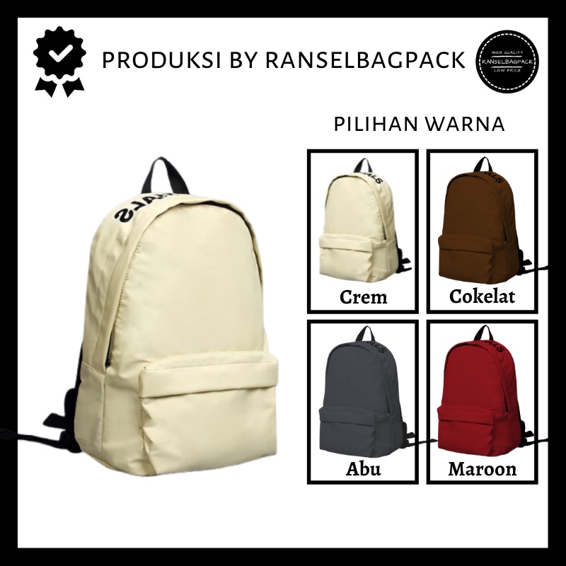 Tas Ransel Sekolah - Tas Punggung Bahu Model Korea Fashion Terbaru Kekinian Termurah Baru Bagus Multifungsi Stylish Backpack Sekolah Kuliah Kerja TravelingRemaja Dewasa Perempuan Pria Wanita Cewek Cowok