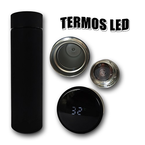 Termos Led / Termos Suhu Temperatur / Termos Suhu Smart Led Display /  Termos Suhu Temperatur Doff Karet 500ML