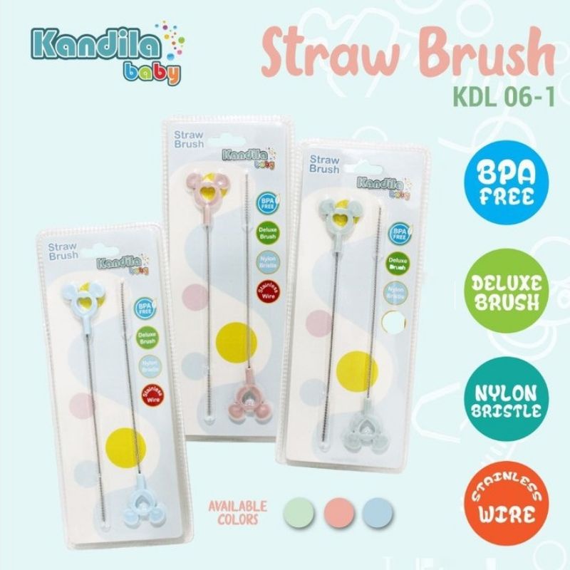 Kandila Baby Straw Brush Kandila Sikat Sedotan Botol Bayi Panjang KDL 06-1