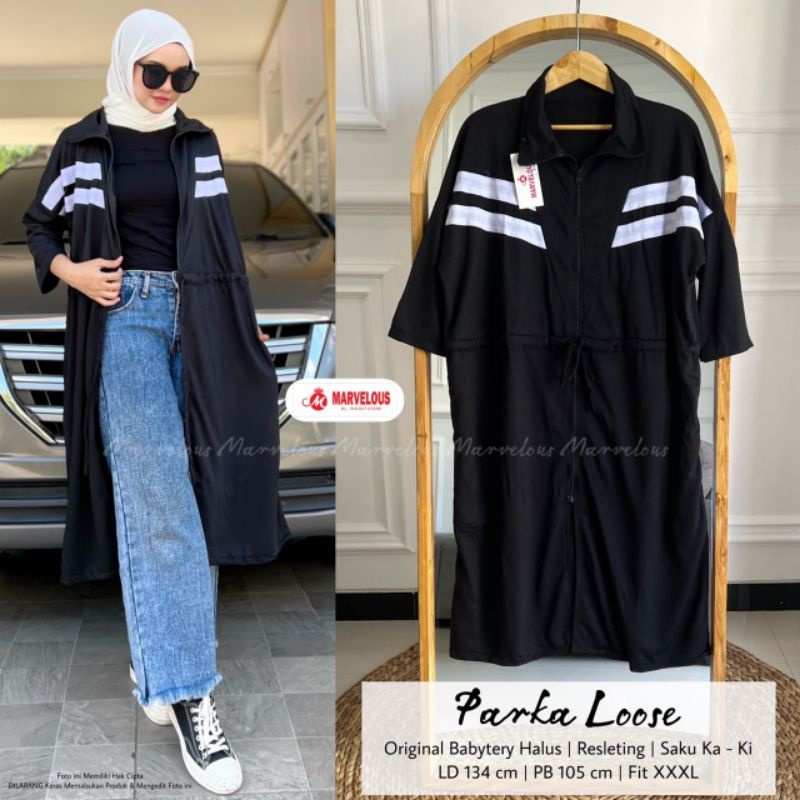 PARKA LOOSE BY MARVELOUS (OUTER MUSLIMAH) Outer parka wanita rekomended