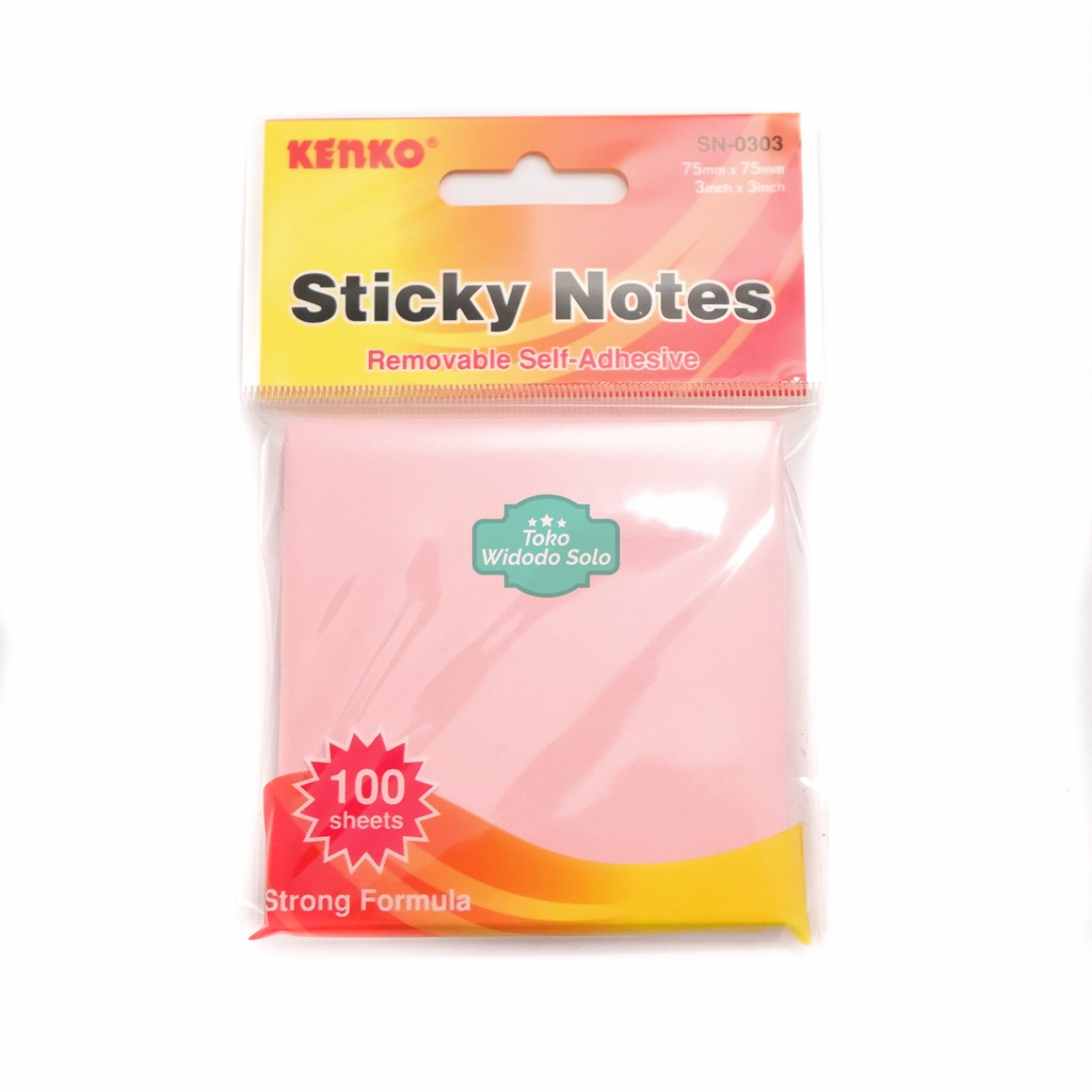 

Pembatas Buku Post It Kenko Sticky Notes SN 0303 Removable Self Adhesive 75x75mm 100 Lembar Sticky Notes - 1 Pack Isi 100 Lembar