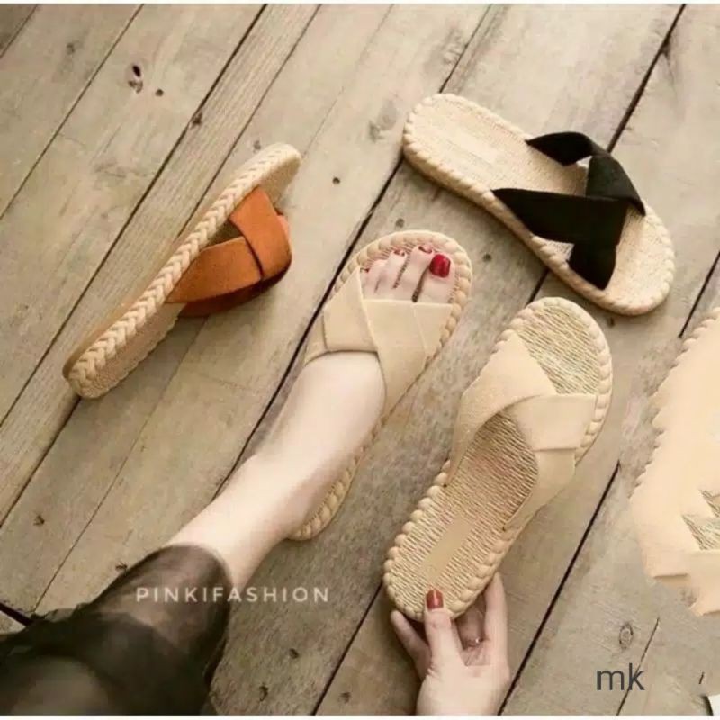 SANDAL PRES SUEDE ETNIK WANITA