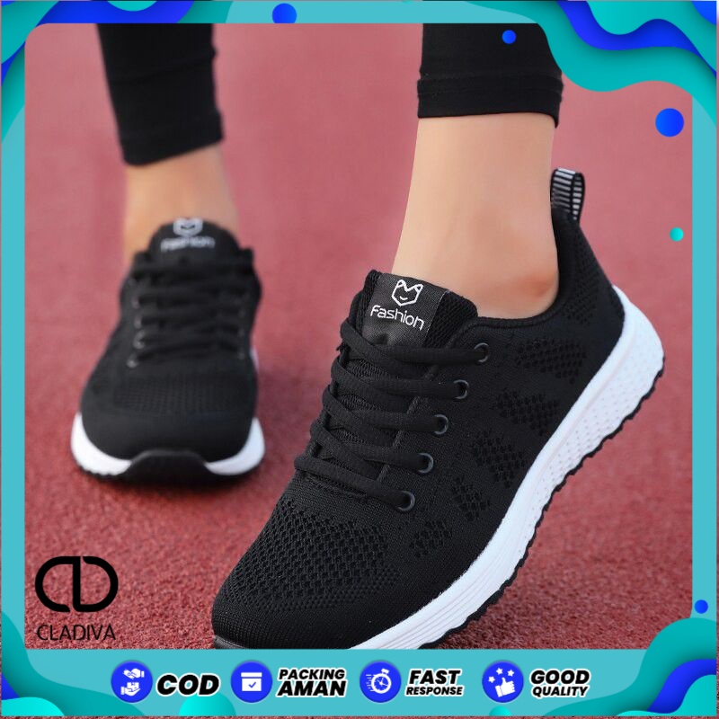 Kembali Bersekolah Sepatu Sekolah Wanita Sapatu Senam Sneakers Spatu Sport Olahraga Jogging Running Zumba Perempuan Cewe Cewek FSH157-1
