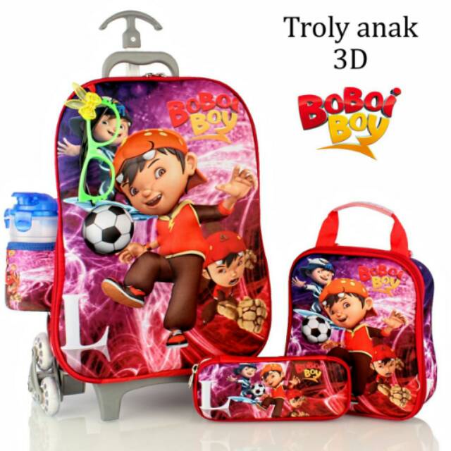 Tas Troli Anak Laki Laki Tk Sd Boboiboy Ungu 3d 5in1 Tas Sekolah Anak Roda 3 Tas Dorong Sekolah Anak Shopee Indonesia