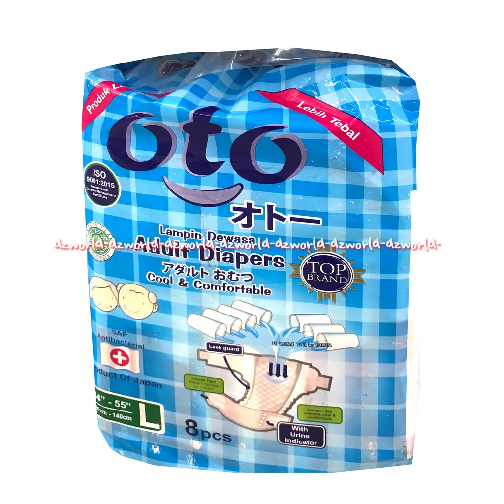 Oto Adult Diapers Dewasa Lampin Dewasa Popok Dewasa Oto Biru Blue L8