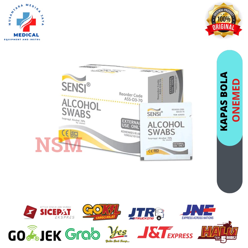 Alkohol swab Sensi 1 box isi 100 pcs