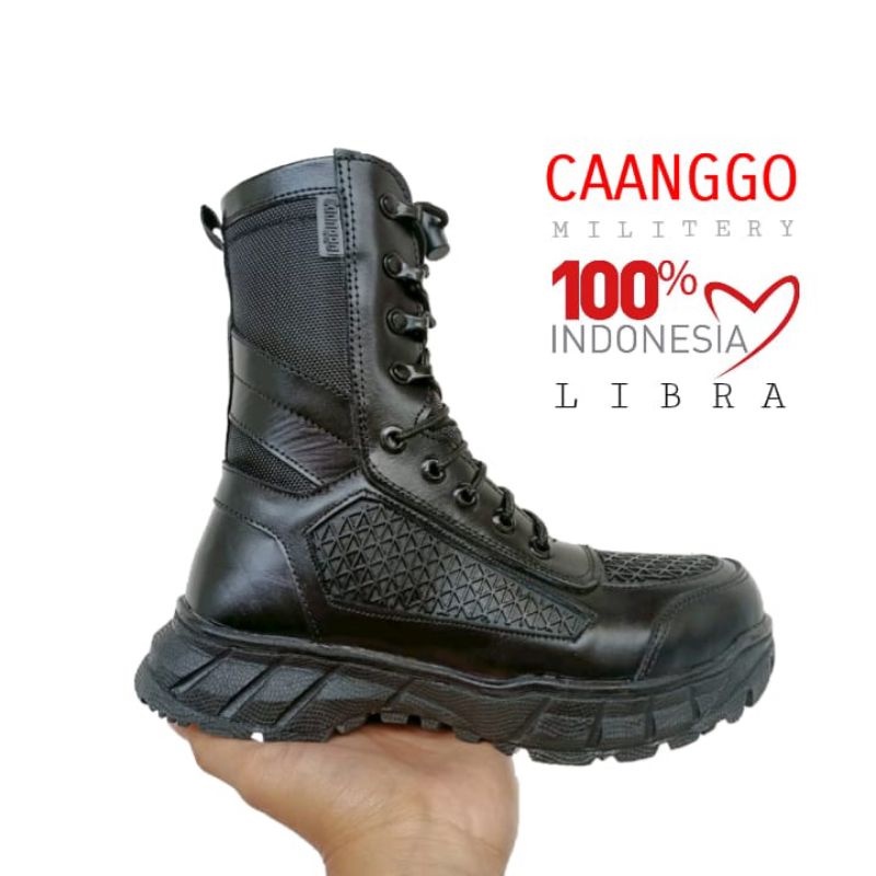 Sepatu pdl kulit TNI POLRI caanggo terlaris 2021 kombinasi cordura anti air PDL TNI POLRI SECURITY