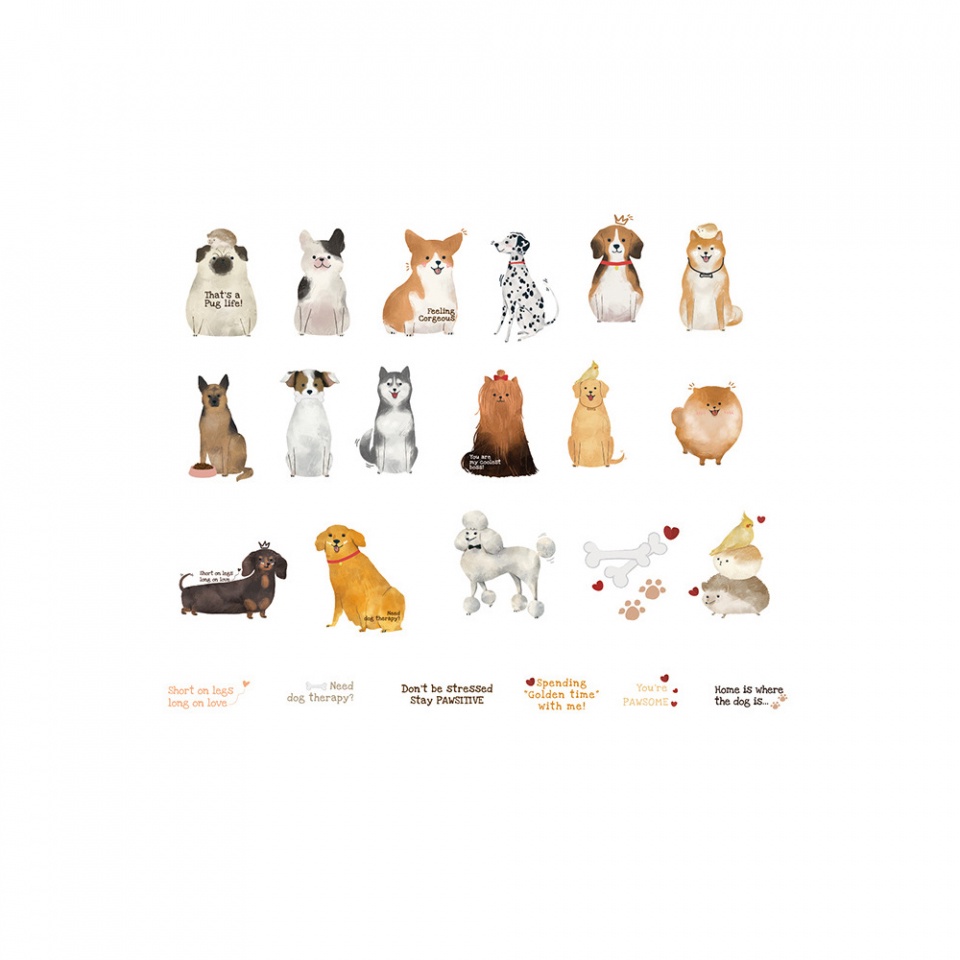 

International Dog Day Flake Stickers Set - Sticker Dekorasi