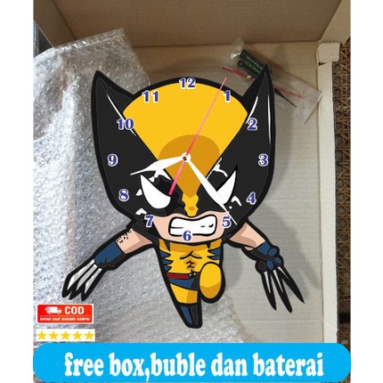 JAM DINDING TEMPEL TEMBOK BESAR UNIK KARAKTER X-MAN MURAH TERBARU MINIMALIS MODERN MEWAH