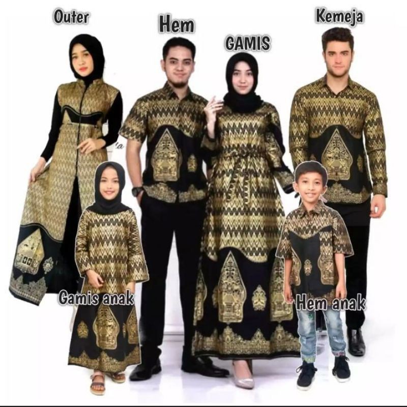 Batik Couple Keluarga Sania Ruffle Ori Ndoro Jowi Dnt Motif Wayang Prodo