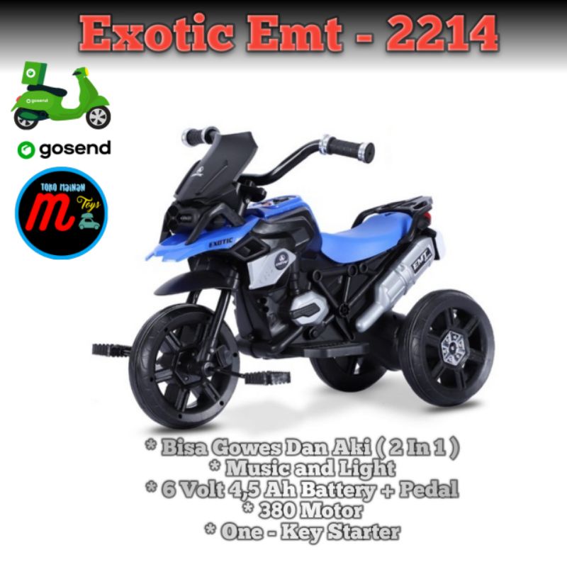 Sepeda Anak Roda Tiga Exotic Motor Aki Exotic EMT - 2214 &amp; EMT - 2234