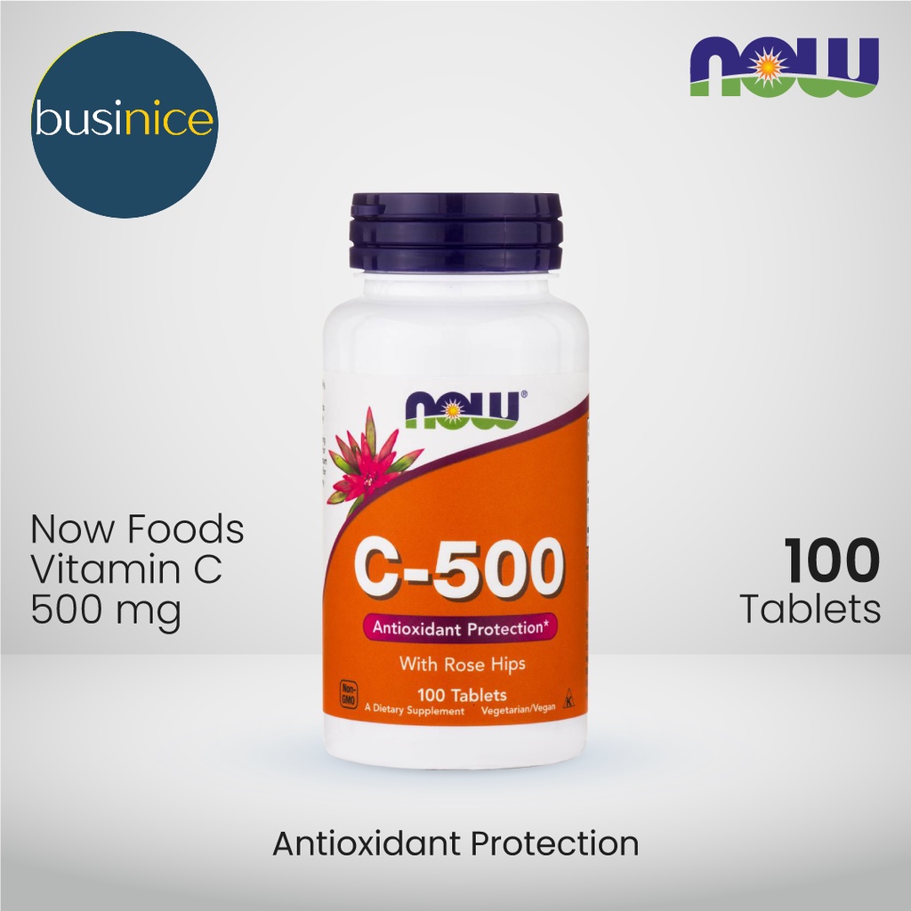 NOW C 500 Vitamin C-500 Mg 100 Tablet Daya Tahan Imun Tubuh
