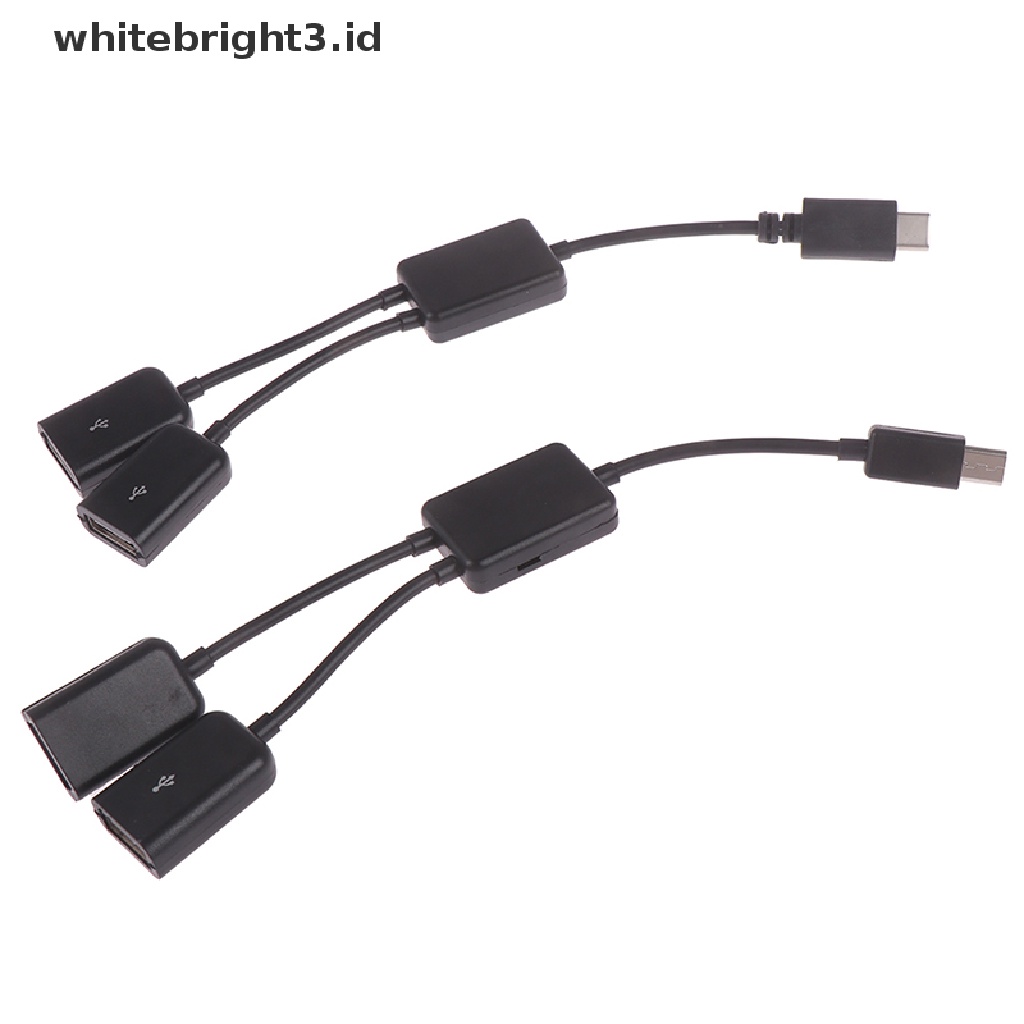 (whitebright3.id) Adaptor splitter Kabel Micro usb / type c Ke 2 otg female