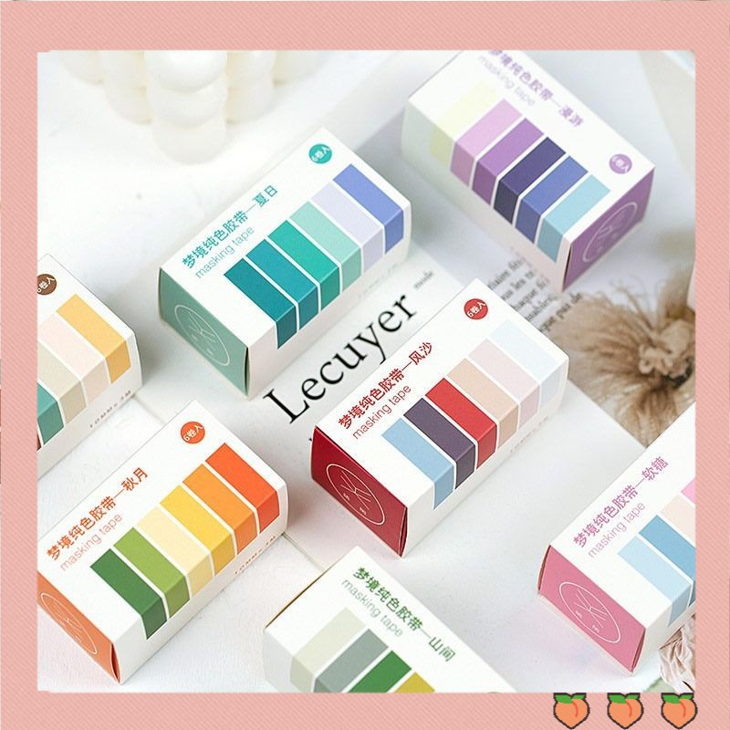 

Masking Washi Tape Set 6 pc DREAMLAND PURE COLORS decorative