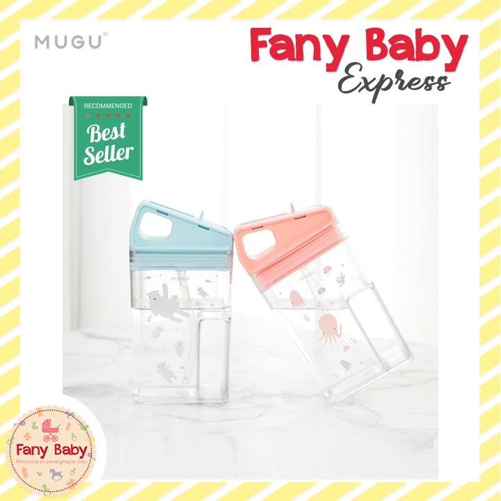 MUGU SQUARE STRAW BOTTLE WITH HANDLE