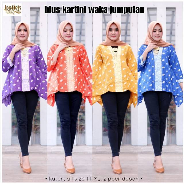 Blouse Kartini Waka Jumputan// Batik Solo Ori