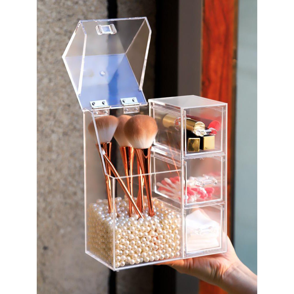 LFS-GC503 Rak Organizer Multifungsi Brush Make Up + Mutiara Rak Anting Acrylic Impor